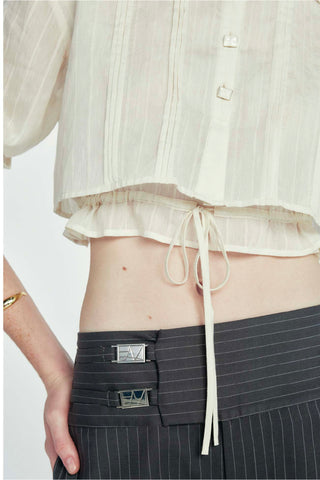 Fundamental Mitr x YVIS Drawstring Crop Shirt