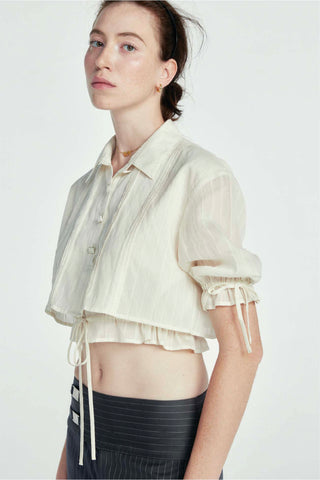 Fundamental Mitr x YVIS Drawstring Crop Shirt