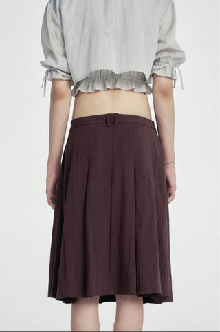 Fundamental Mitr x YVIS Box Pleated Midi Skirt