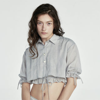 Fundamental Mitr x YVIS Drawstring Crop Shirt